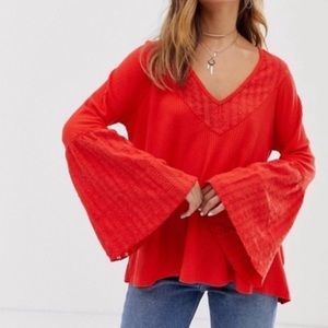 Free People bell sleeved blouse